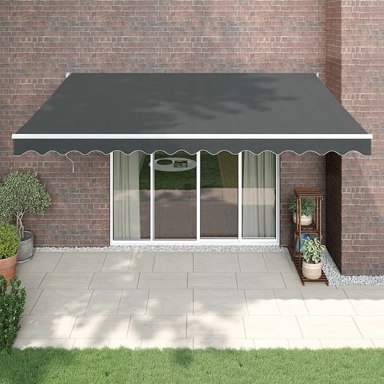 Auvent rétractable anthracite 4x3 m tissu et aluminium
