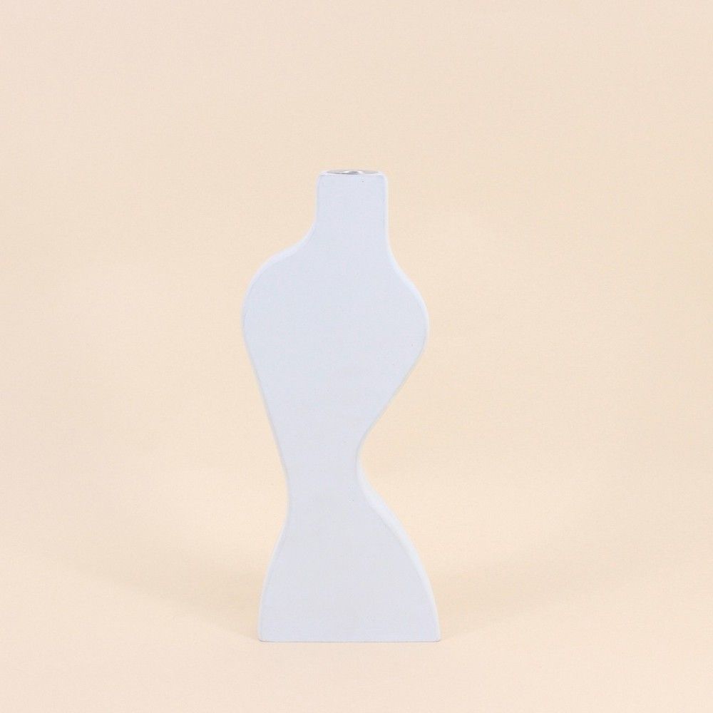 Bougeoir design blanc 30cm, eludo