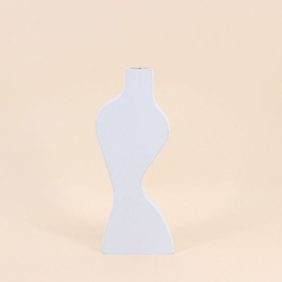 Bougeoir design blanc 30cm, eludo