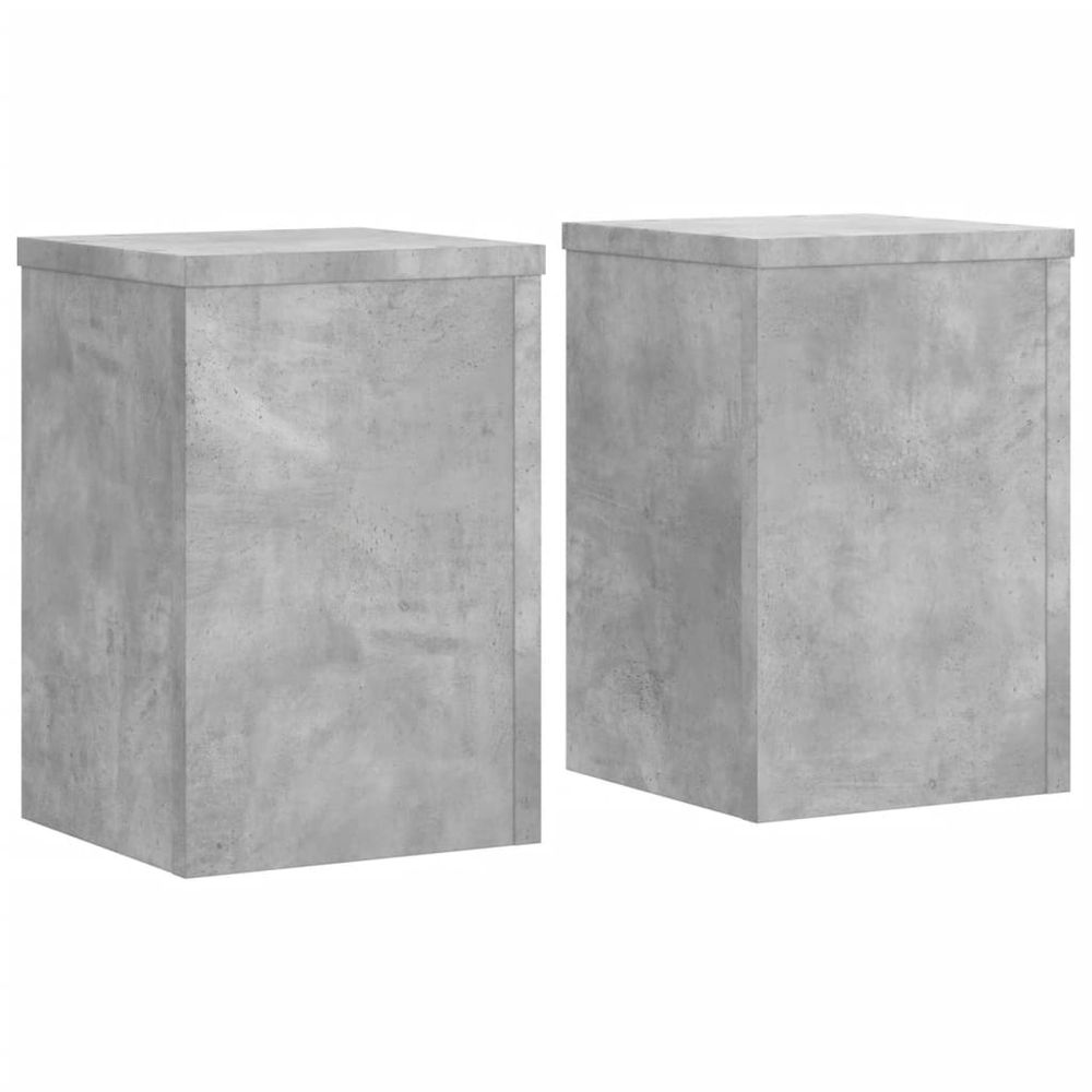 Supports pour plantes meuble fleurs lot de 2 bois d'ingénierie gris