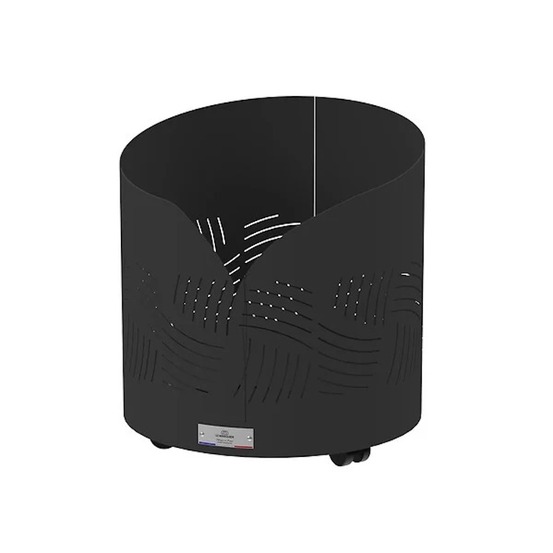 Range-bûches - essentiel - forme ronde avec roulettes - noir - origine france