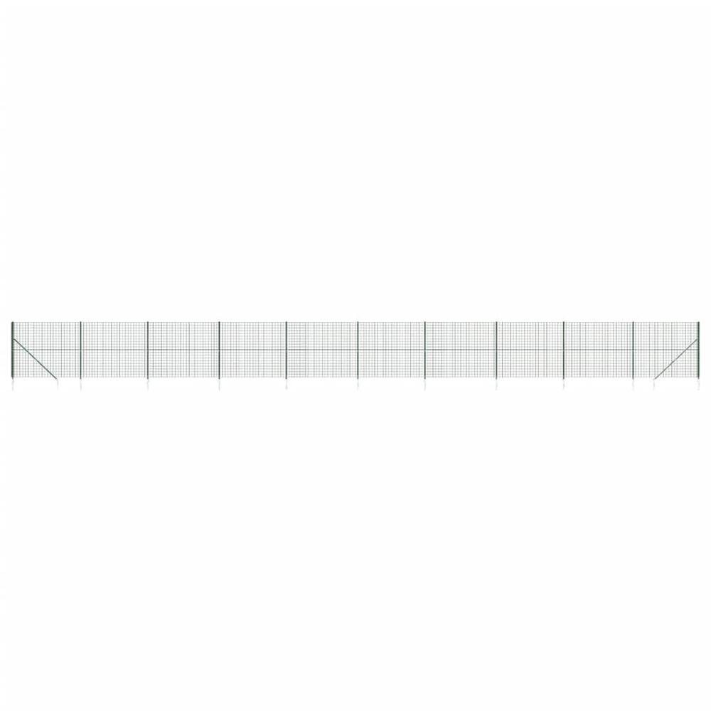 Clôture en treillis métallique et piquet d'ancrage vert 2x25 m