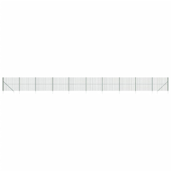 Clôture en treillis métallique et piquet d'ancrage vert 2x25 m