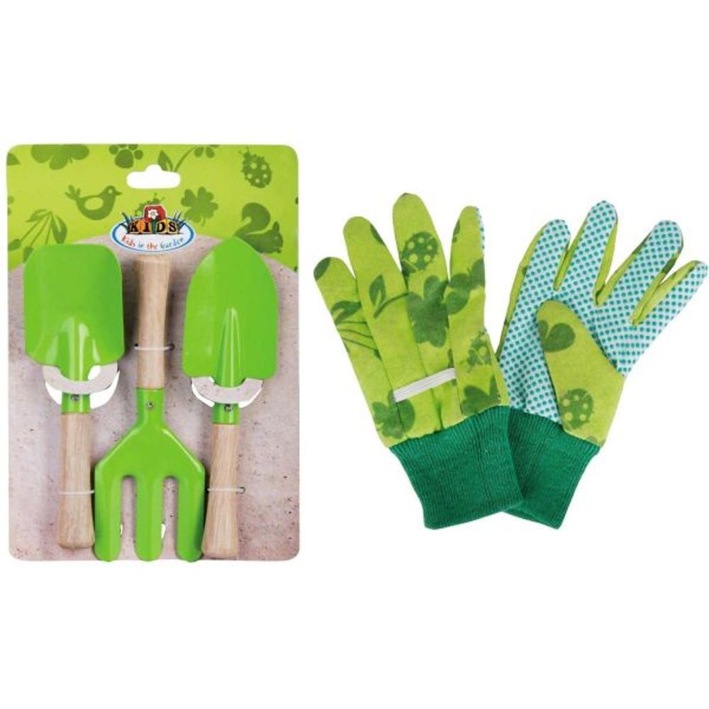 Set jardinage enfant 3 pièces avec gants