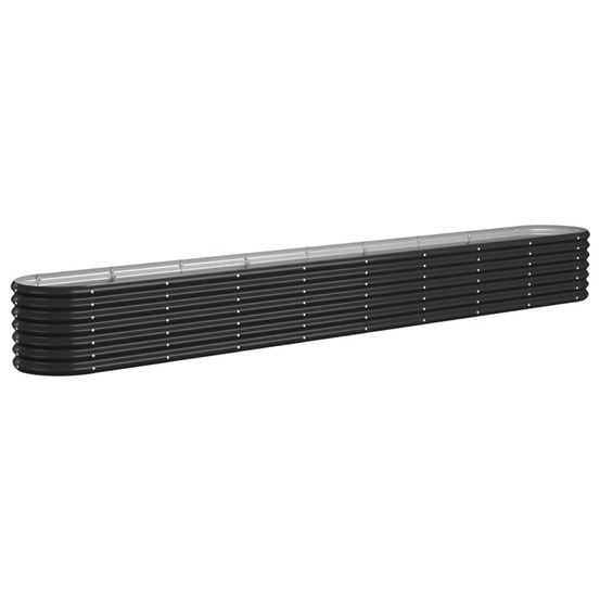 Jardinière bac lit surélevé plantes fleurs terrasse jardin de jardin acier enduit de poudre anthracite