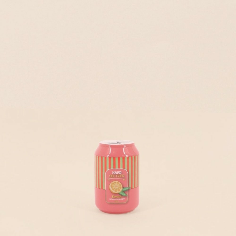 Vase canette limonade parme, jaune 11cm