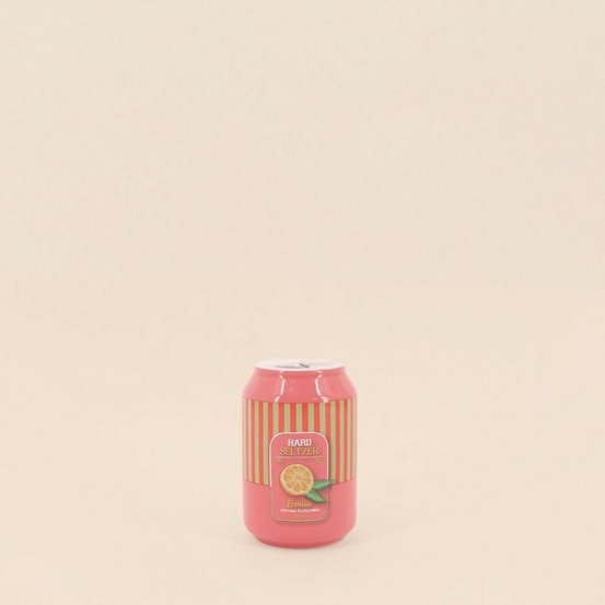 Vase canette limonade parme, jaune 11cm