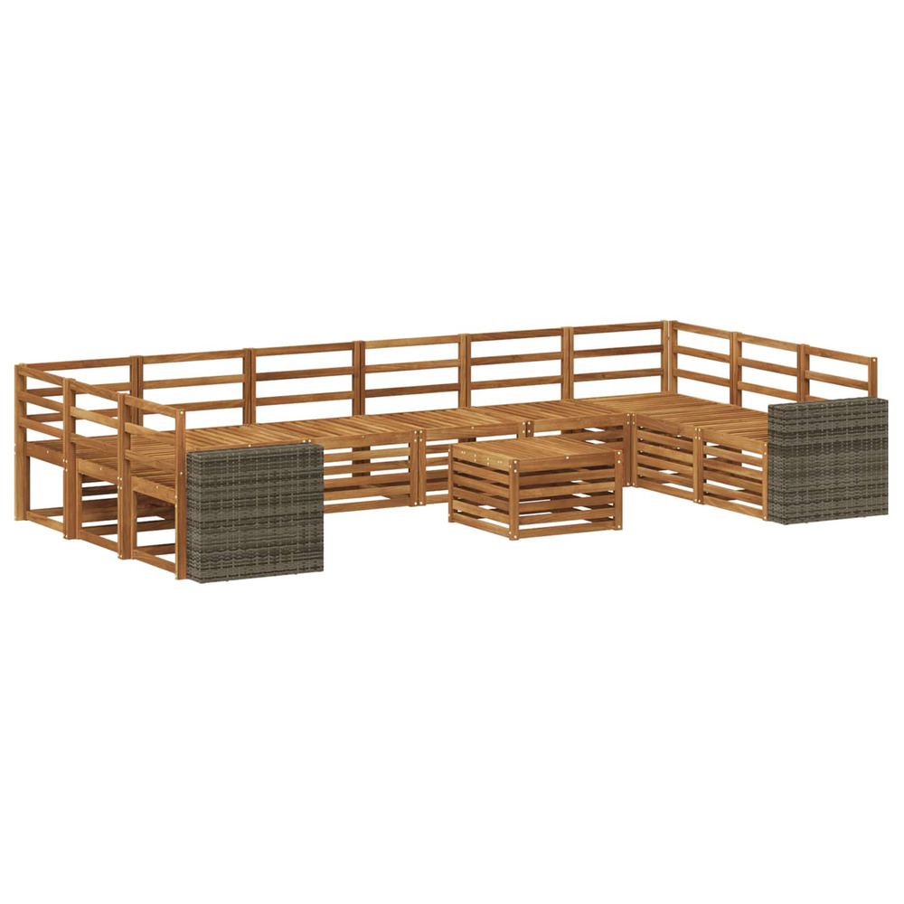 Ensemble de canapés d'extérieur 11 pcs naturel