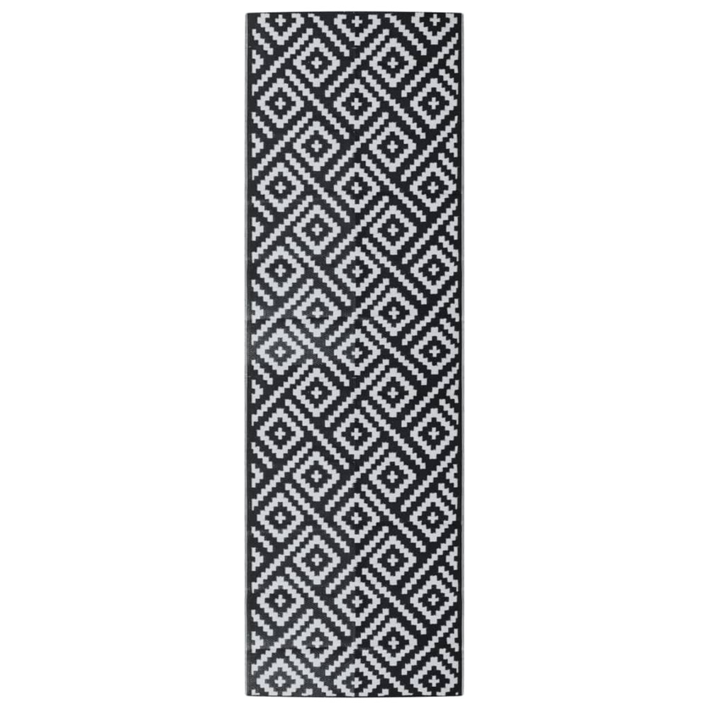Tapis d'extérieur arakil blanc et noir 80 x 250 cm pp