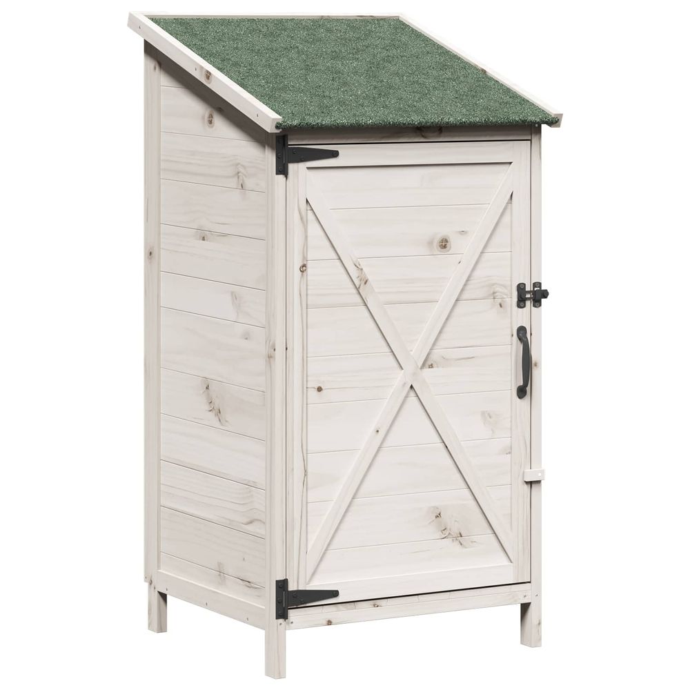 Abri de jardin blanc 59,5 x 56 x 113,5 cm bois de sapin massif
