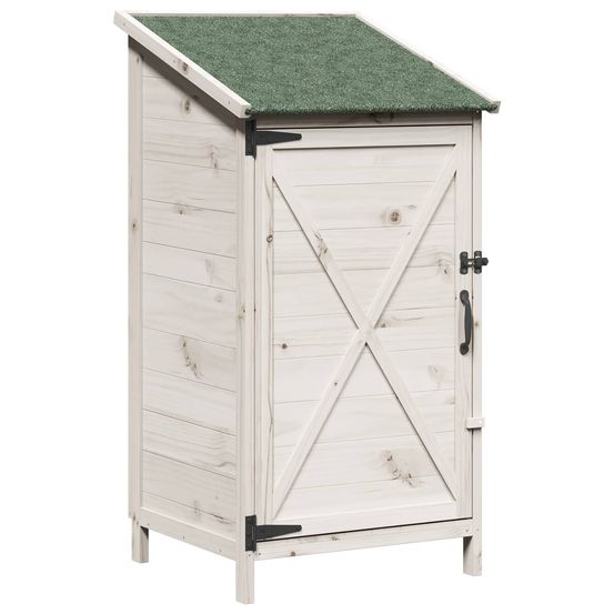 Abri de jardin blanc 59,5 x 56 x 113,5 cm bois de sapin massif