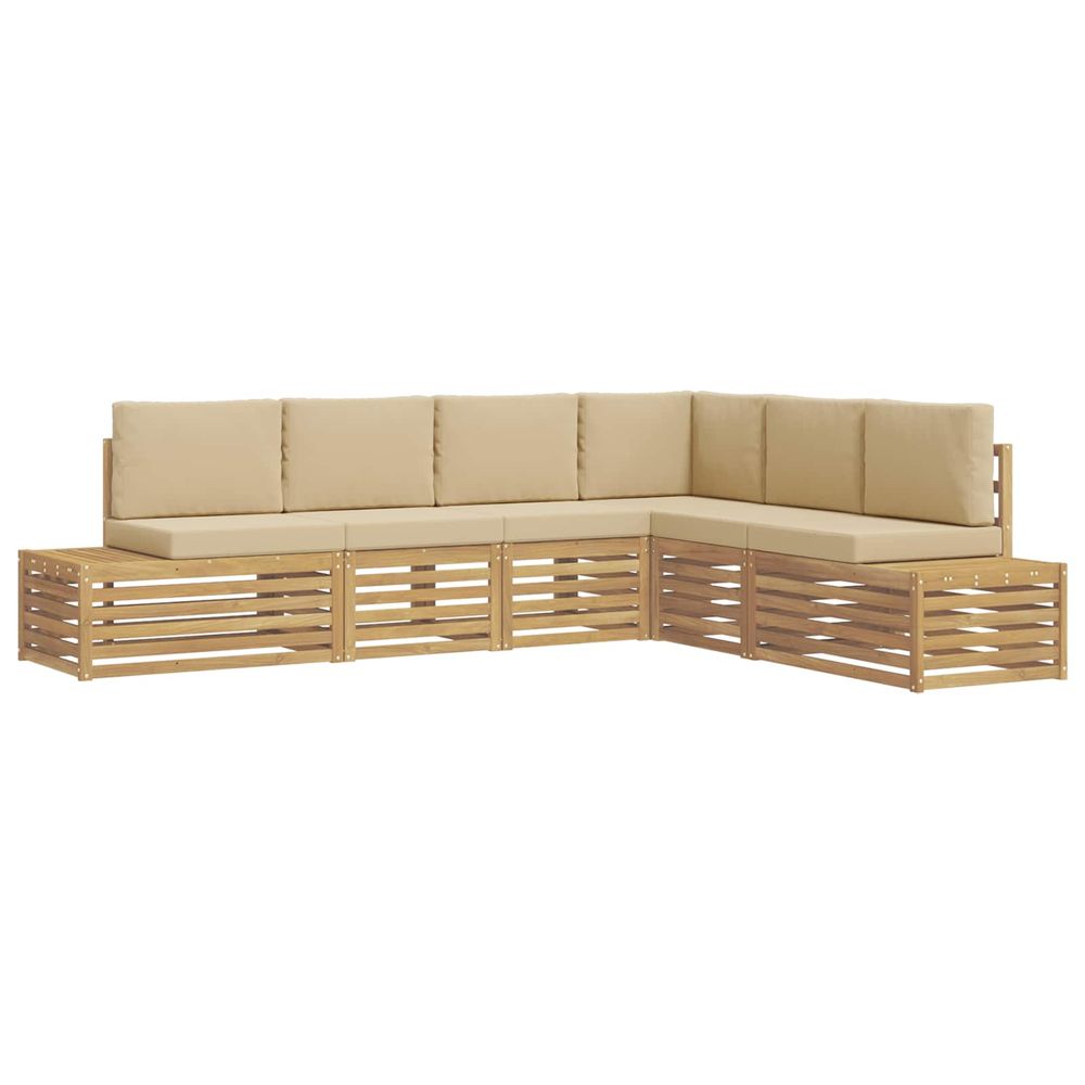 Ensemble de canapés d'extérieur 6 pièce blanc et beige