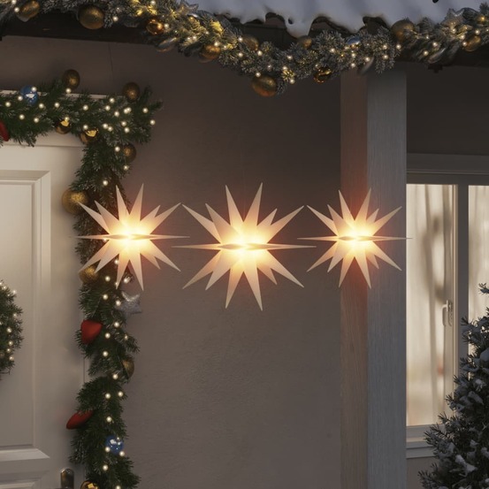 Lumières de noël avec led 3 pcs pliable blanc
