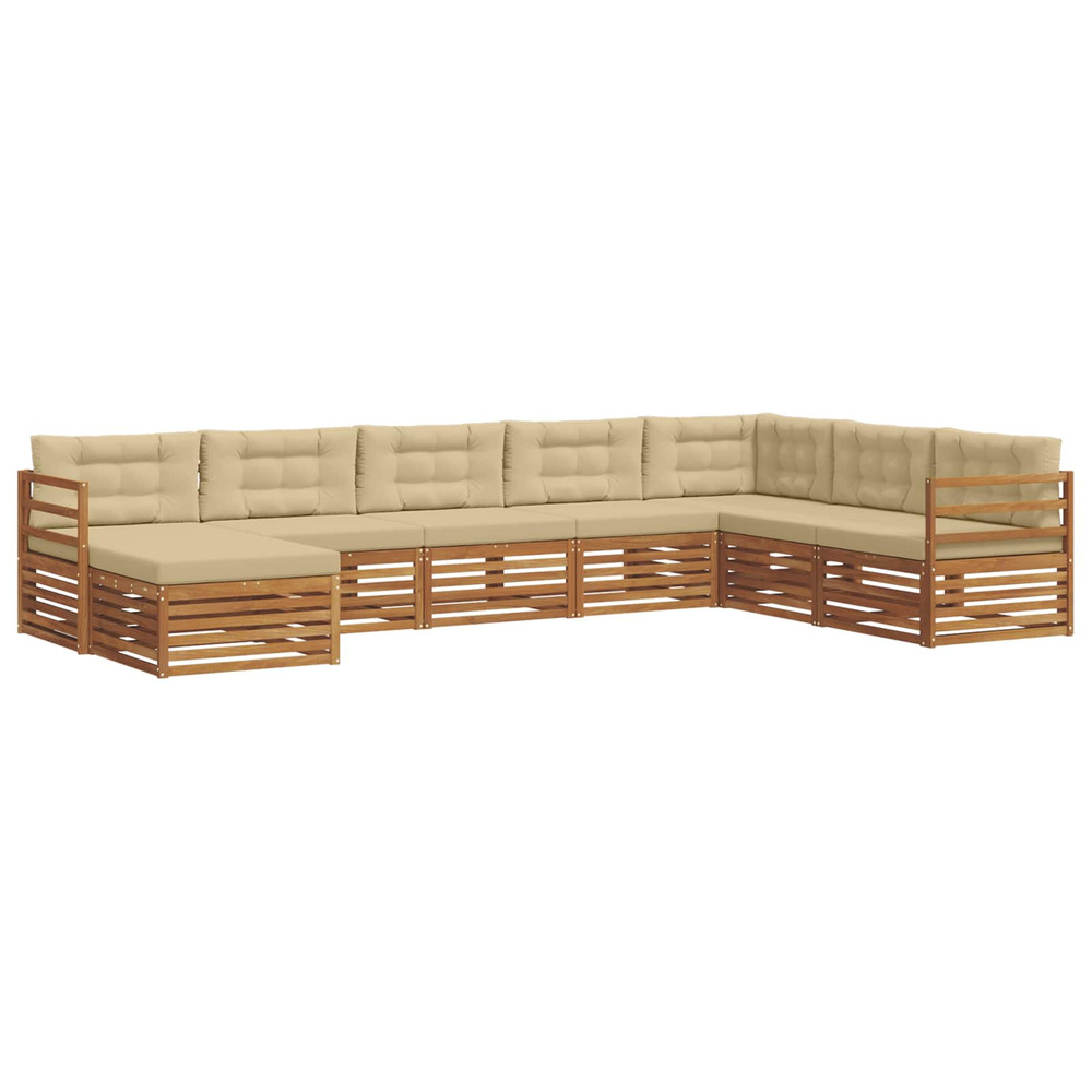 Ensembles de canapés avec coussin 8 pcs naturel et beige