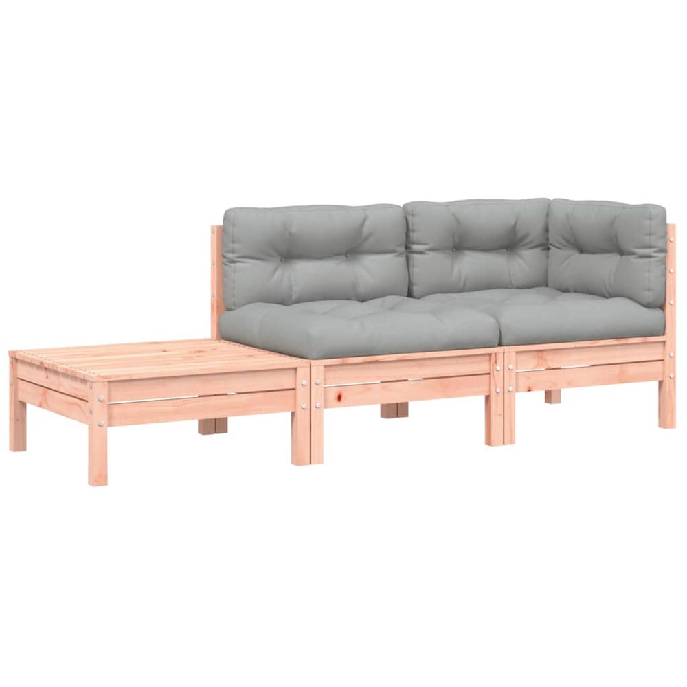 Canapé de jardin et coussins repose-pied bois massif douglas
