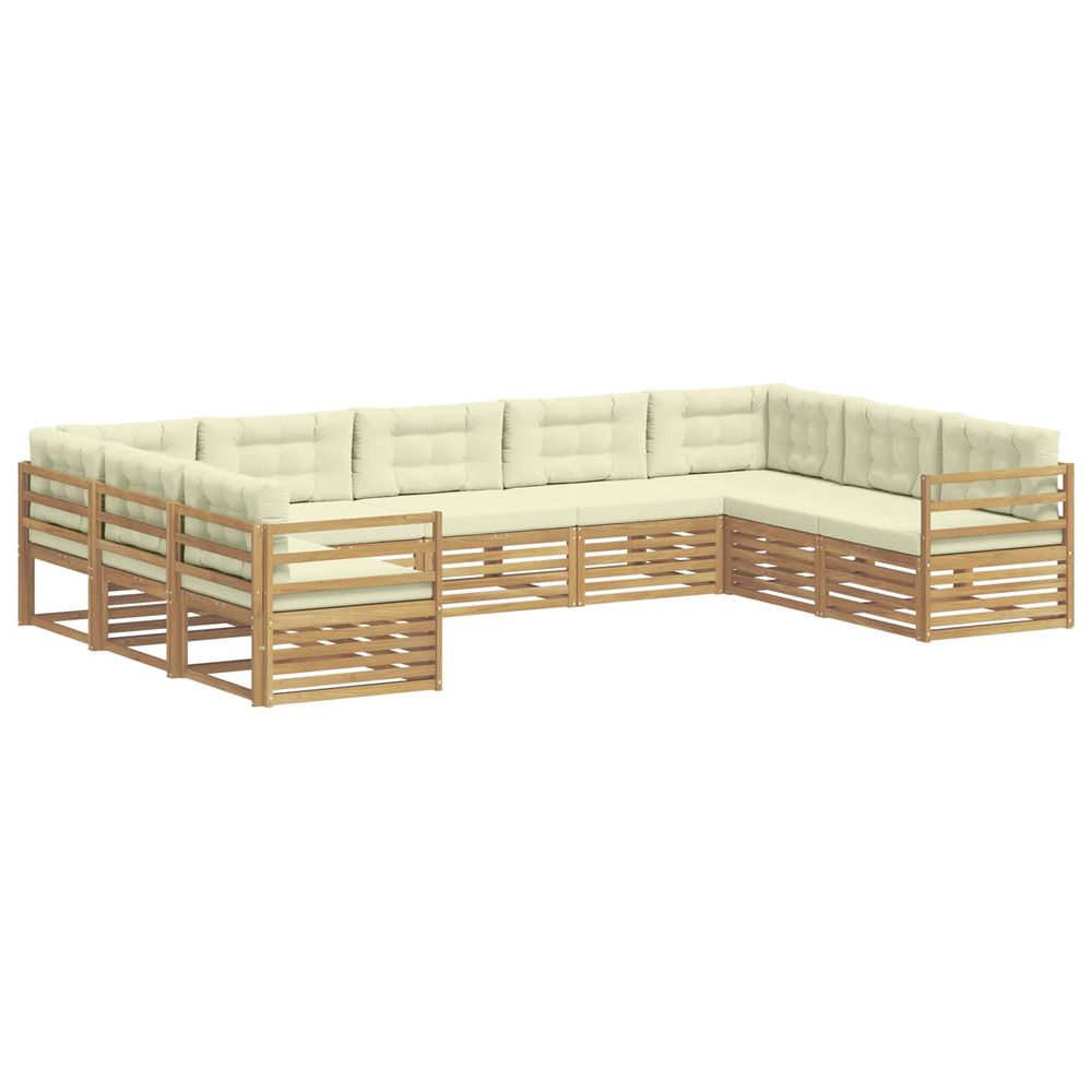 Ensemble de canapés d'extérieur 9 pc blanc et crème