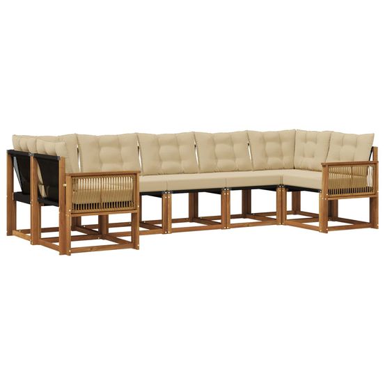 Ensemble de canapés d'extérieur 7 pc naturel et beige
