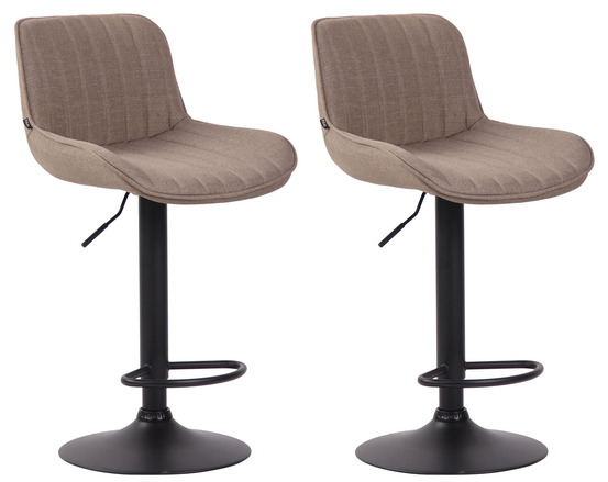 Lot de 2 tabourets de bar lentini tissu noir