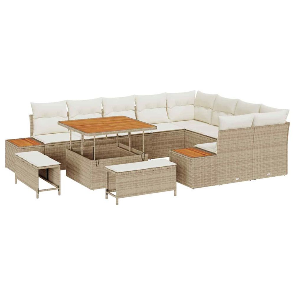 Ensemble de canapé de jardin 12 pc 11-nombre de places beige