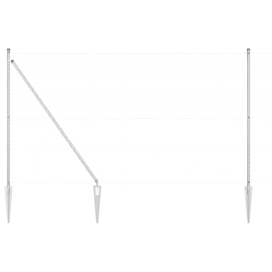 Poteau de clôture. Autre 26 pcs gris 3,2 x 3,2 x 170 cm acier