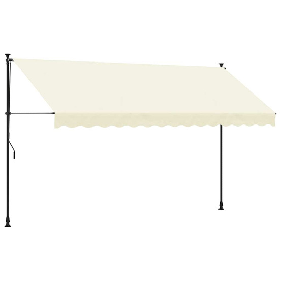 Auvent rétractable crème 350x150 m tissu et acier