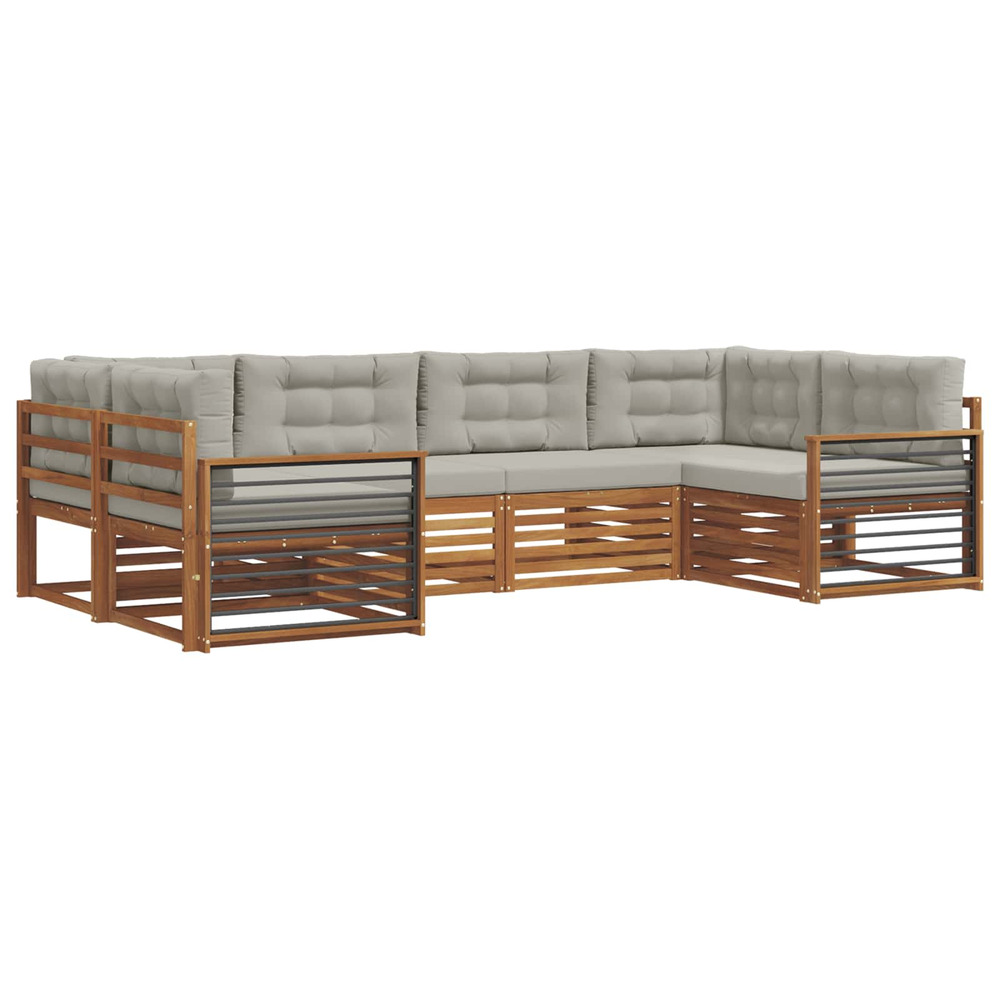 Ensembles de canapés avec coussin 6 pcs gris naturel et clair