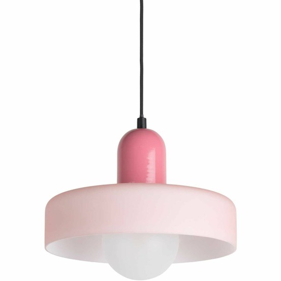 Lampe suspendue en verre opaco grato rose