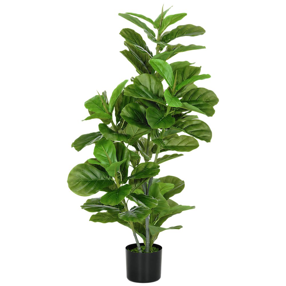 Plante artificielle ficus peva pot ciment salon extérieur sans entretien 110cm vert