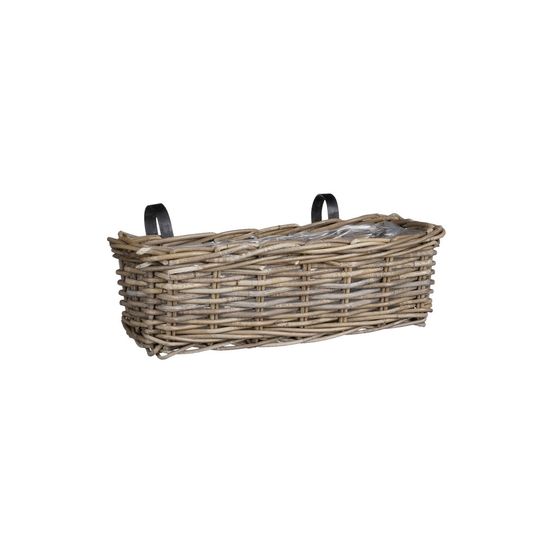 Mica decorations panier marcia - 46x19x15 cm - rotin - gris
