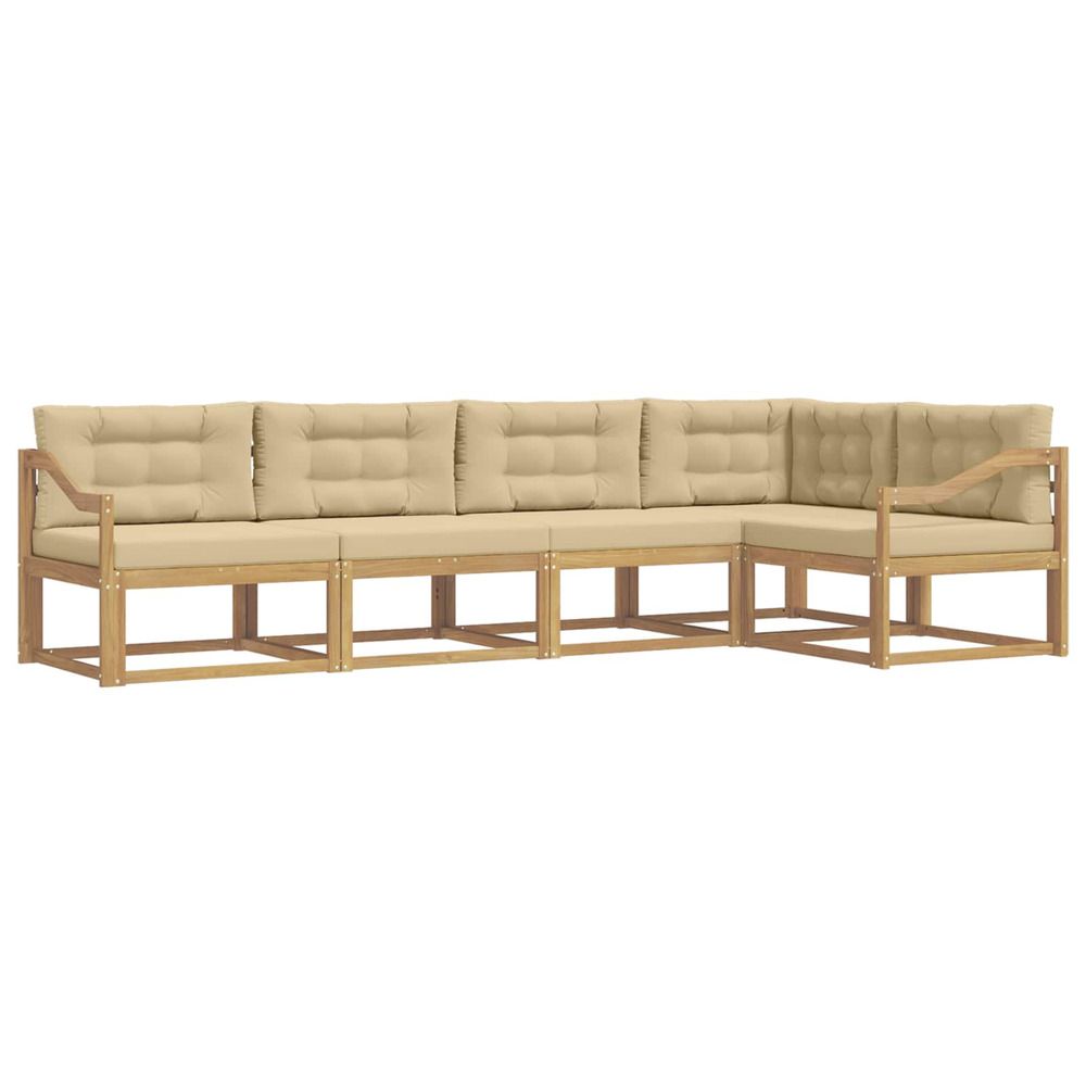 Ensemble de canapés d'extérieur 4 pc blanc et beige polyester