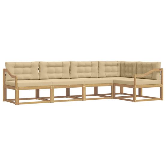 Ensemble de canapés d'extérieur 4 pc blanc et beige polyester