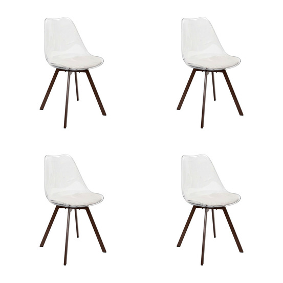 Lot de 4 chaises coussin côtelé