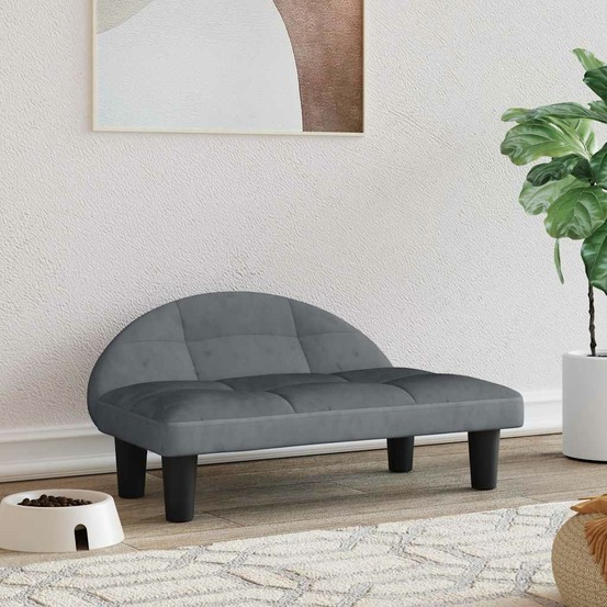 Lit pour chien gris foncé 70x52x30 cm velours