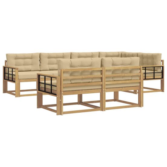 Ensemble de canapés d'extérieur 6 pc blanc et beige polyester