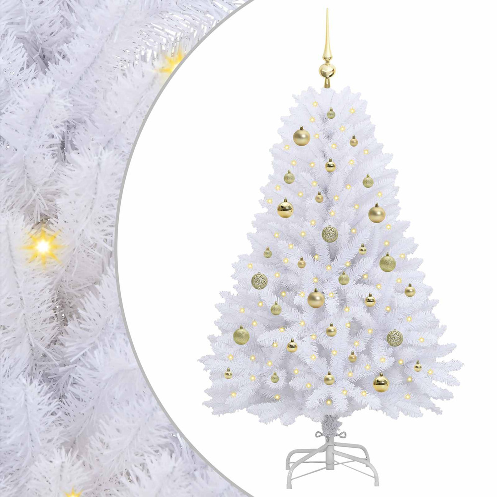 Sapin de noël artificiel à branches articulées blanc 150 cm