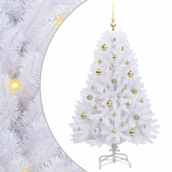 Sapin de noël artificiel à branches articulées blanc 150 cm
