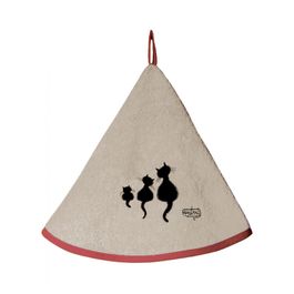 Winkler Essuie-Mains Dubout Chats Rêveurs Curry 50x50 Cm – 100% Coton Doux & Absorbant