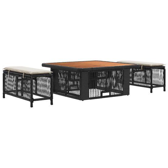 Ensemble de salle à manger pour jardin 3 pcs beige et crème