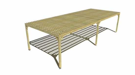 Pergola bois • 10m x 4m • indépendante • sens largeur • lattage bois • livraison comprise