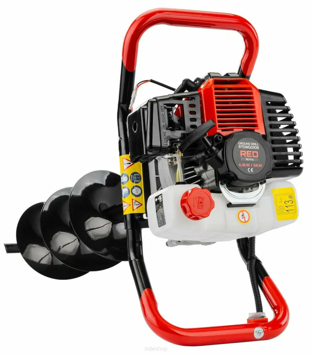 Tarière thermique 52 cm³ + 3 mèches 6 cv / 4,41 kw