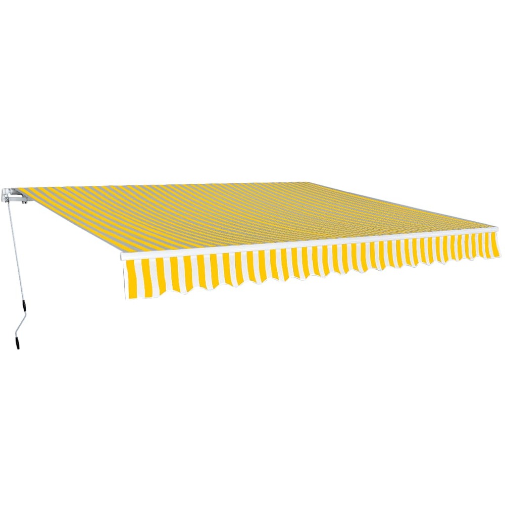 Auvent pliable manuel 400 cm jaune/blanc