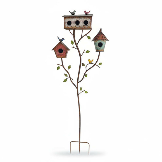 Nichoir oiseaux multicolore fer 49x15x144cm