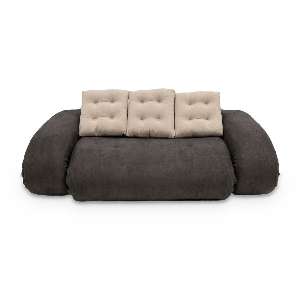 Canapé convertible okoa 2 places - marron sable