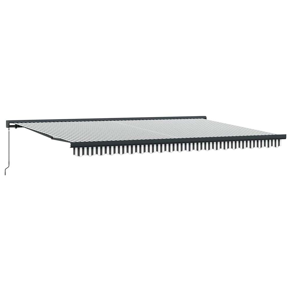 Auvent rétractable anthracite et blanc 5x3 m tissu et aluminium