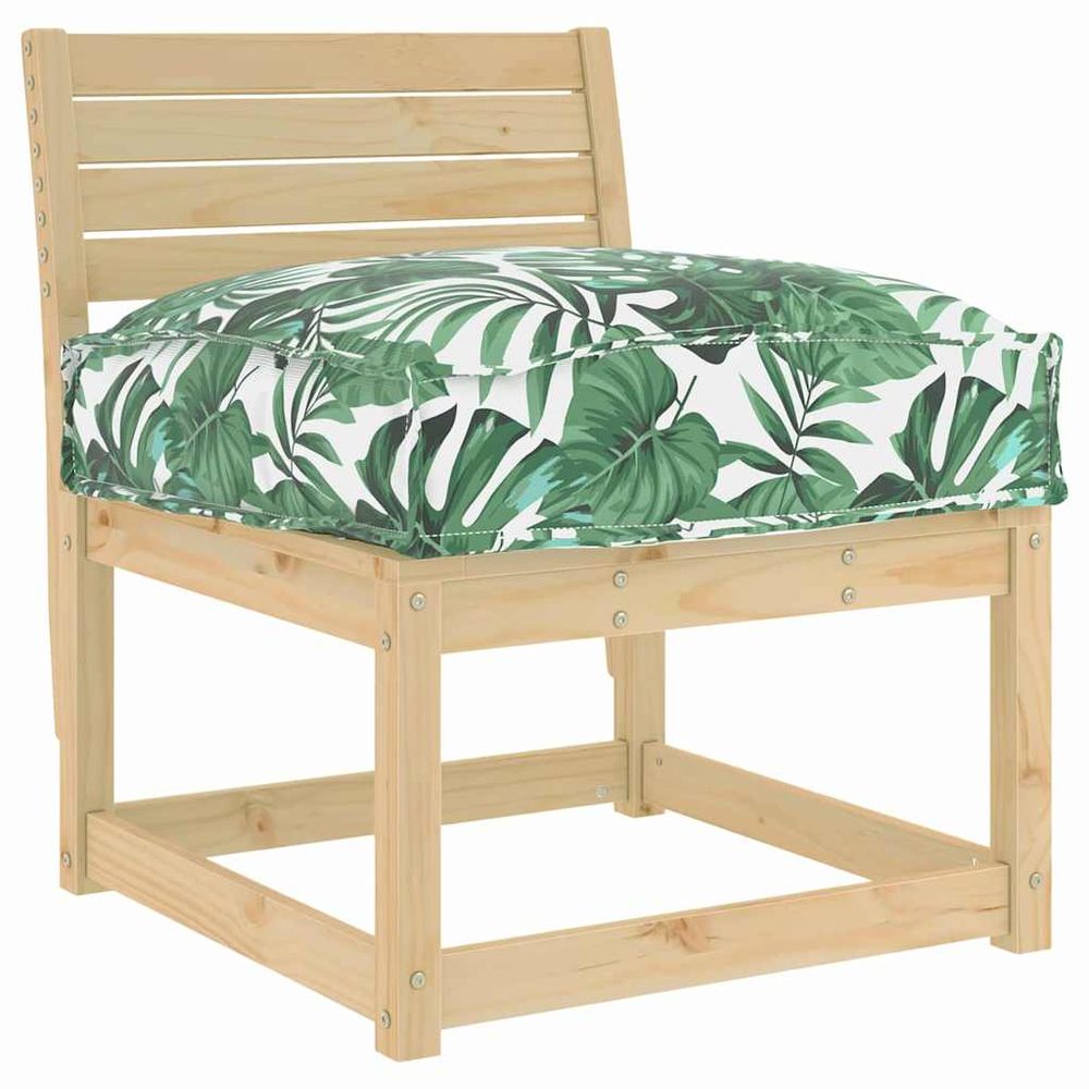 Coussin tissu oxford motif feuilles 60 x 40 x 8 cm