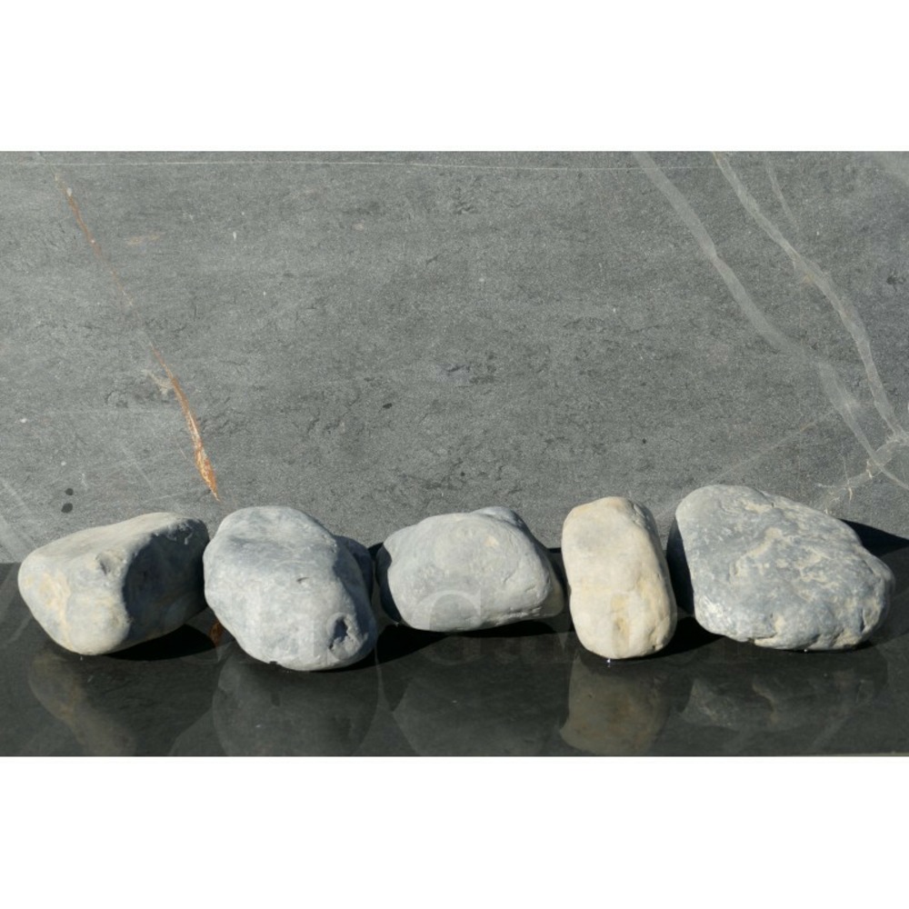 Gros galet noir mat 100-200 - pack 5 galet