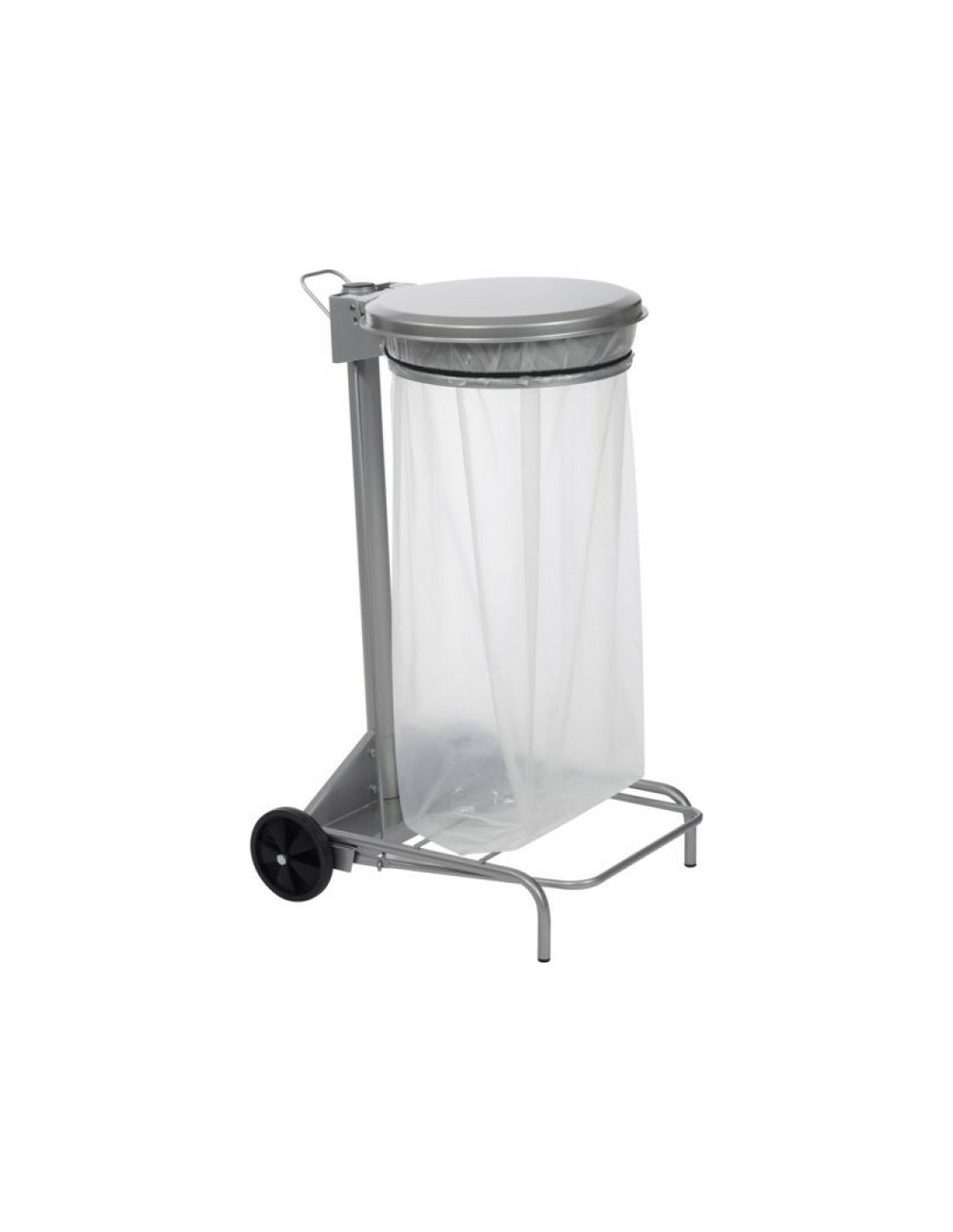 Poubelle mobile collecroule gris à pédale pour sac 110 litres - rossignol