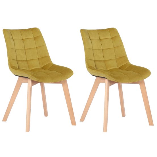 Lot de 2 chaises à repas passaic en velours