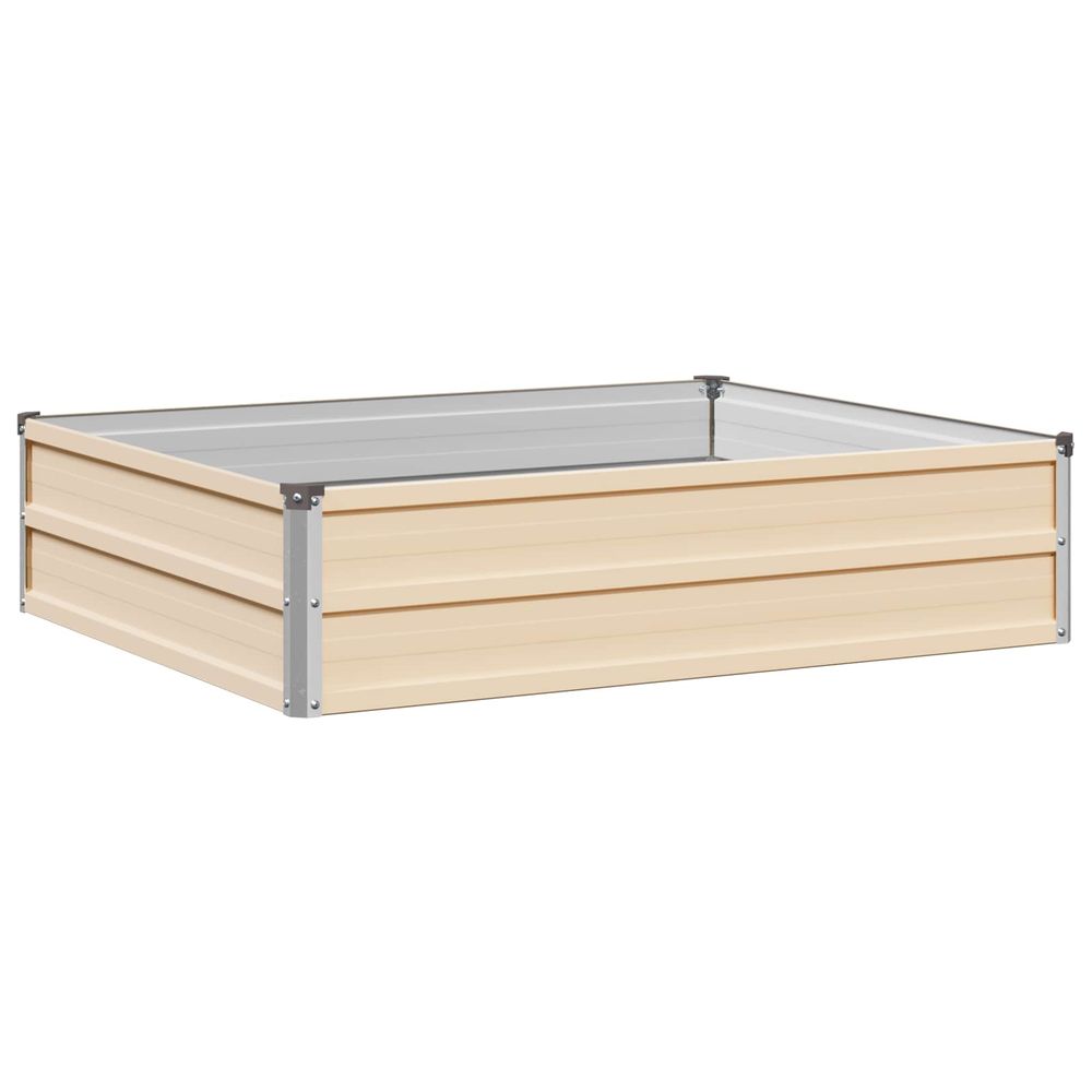 Jardin surélevé ivoire 100 x 80 x 24 cm acier laminé à froid