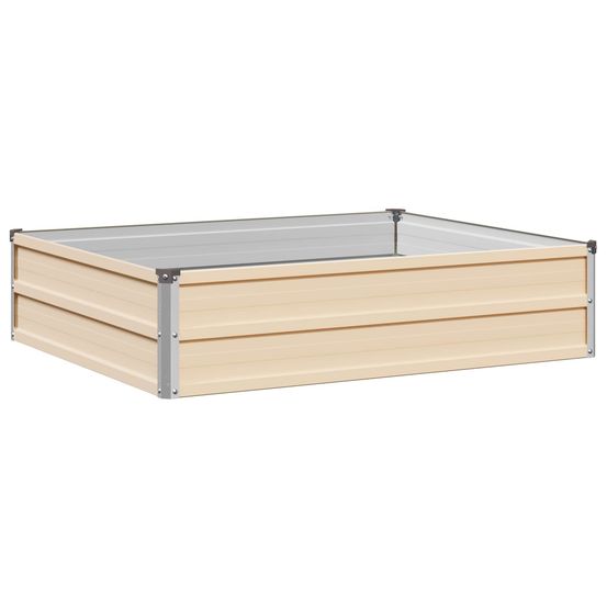 Jardin surélevé ivoire 100 x 80 x 24 cm acier laminé à froid